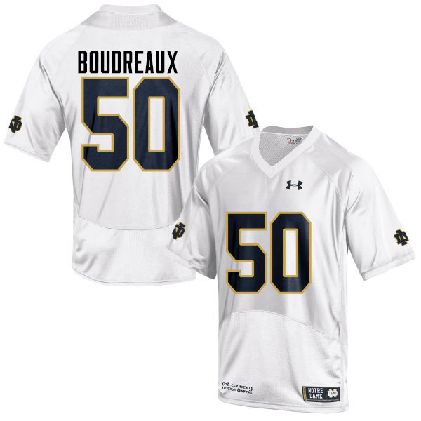 Men #50 Parker Boudreaux Notre Dame Fighting Irish College Football Jerseys-White